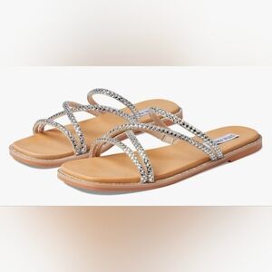 Steve Madden Wauna Silver Sandals, Size 9